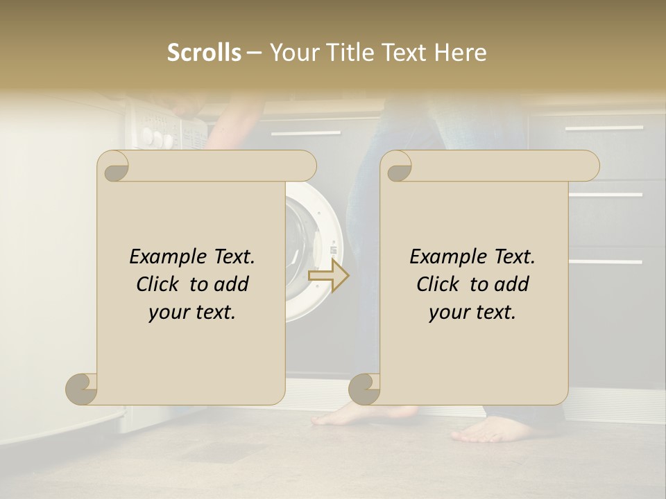 Concept Man Putting His Laundry Into The Washing Machine PowerPoint Template