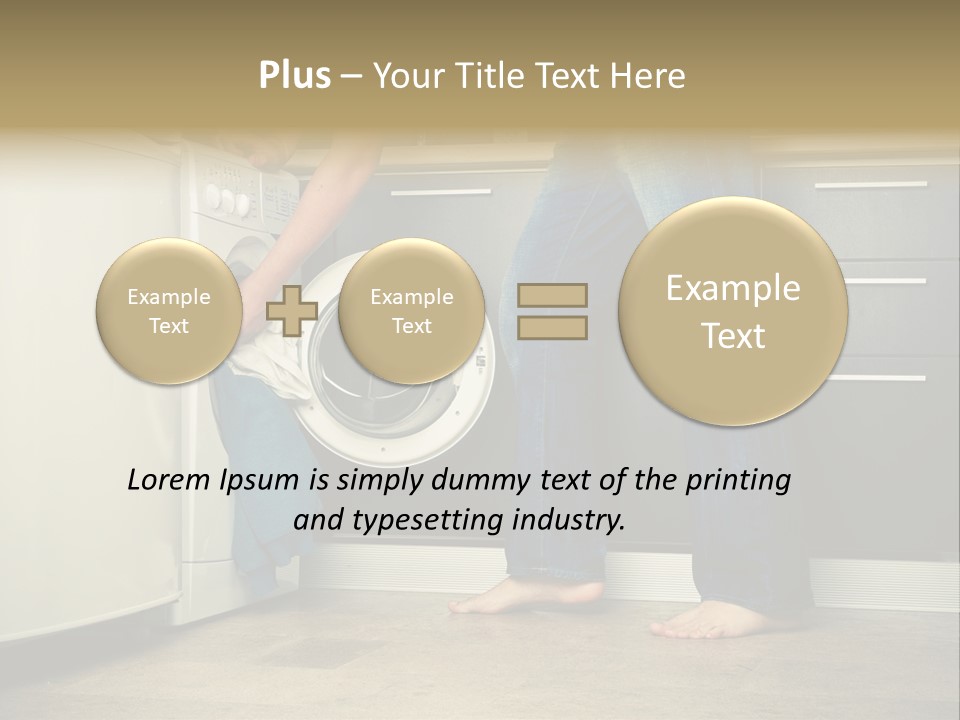 Concept Man Putting His Laundry Into The Washing Machine PowerPoint Template