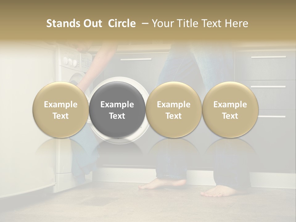 Concept Man Putting His Laundry Into The Washing Machine PowerPoint Template