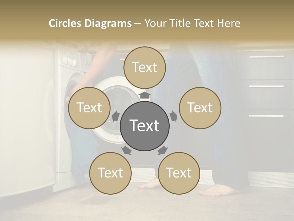 Concept Man Putting His Laundry Into The Washing Machine PowerPoint Template
