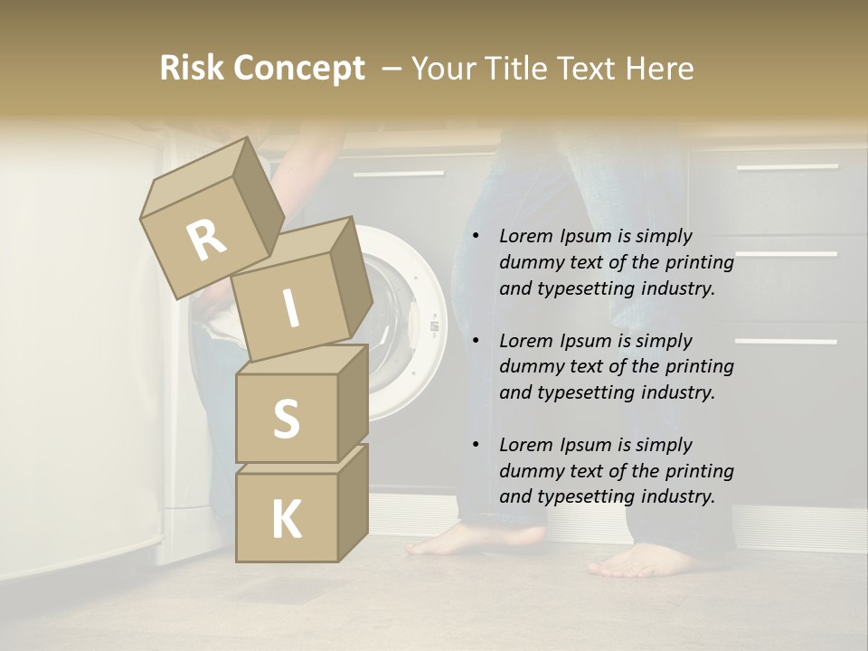 Concept Man Putting His Laundry Into The Washing Machine PowerPoint Template