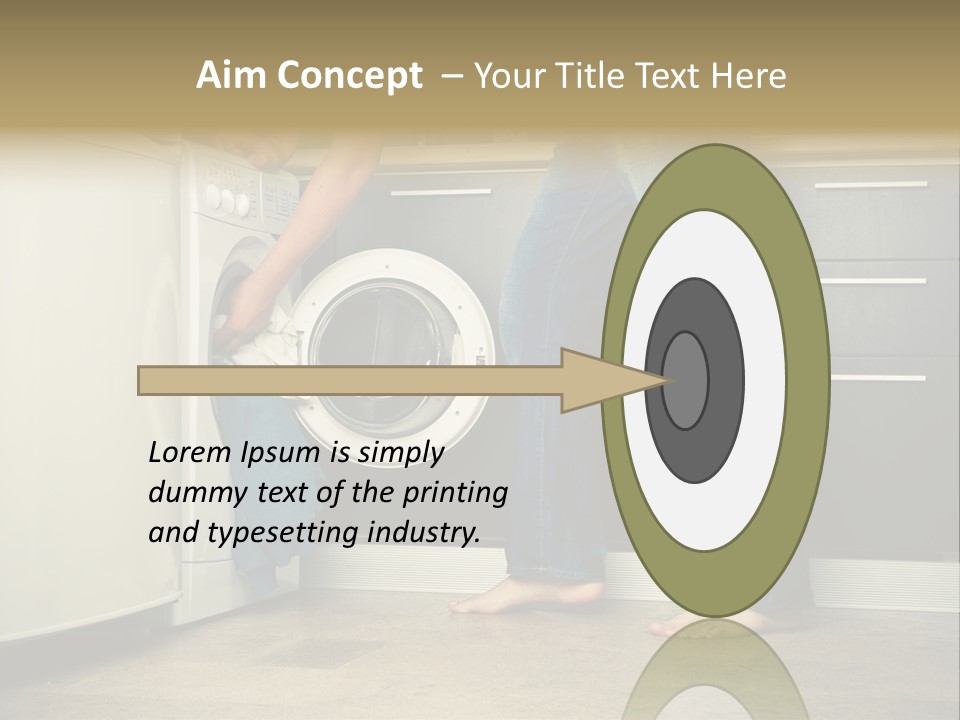 Concept Man Putting His Laundry Into The Washing Machine PowerPoint Template