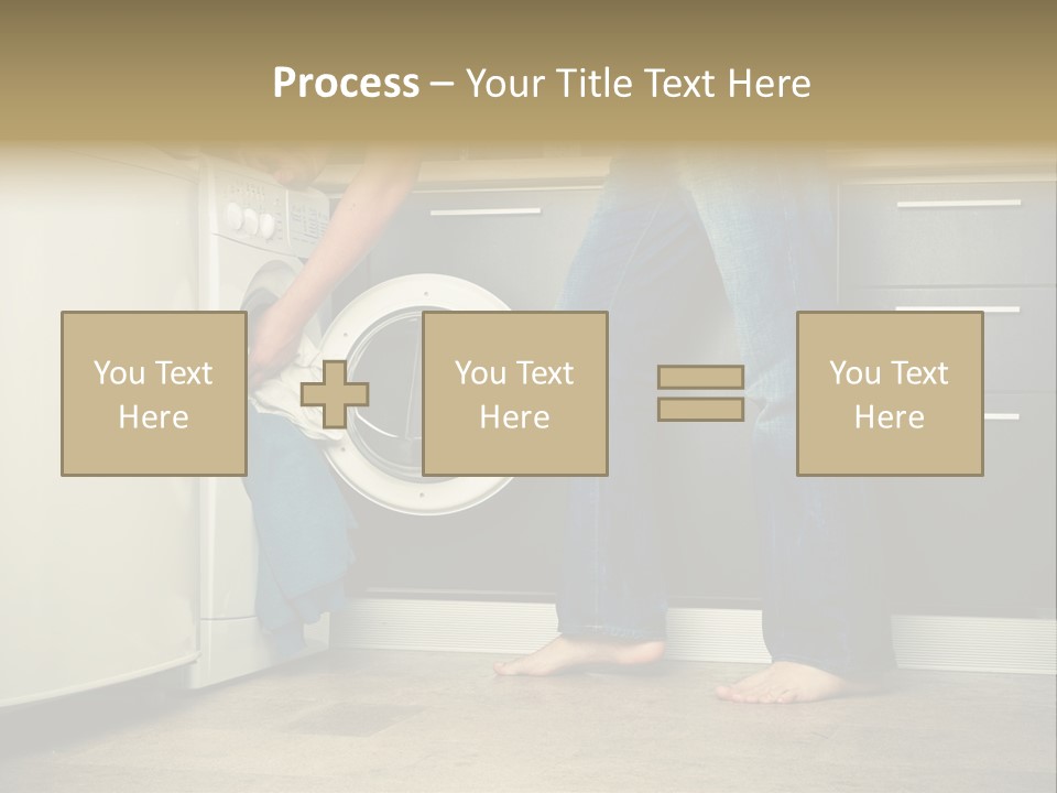 Concept Man Putting His Laundry Into The Washing Machine PowerPoint Template