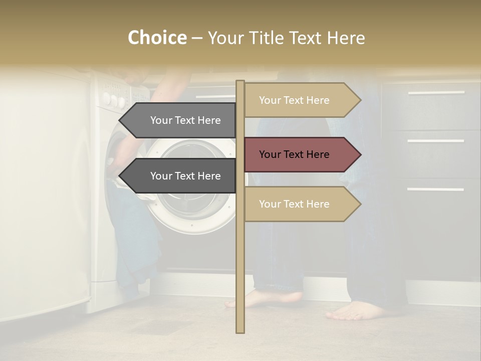 Concept Man Putting His Laundry Into The Washing Machine PowerPoint Template