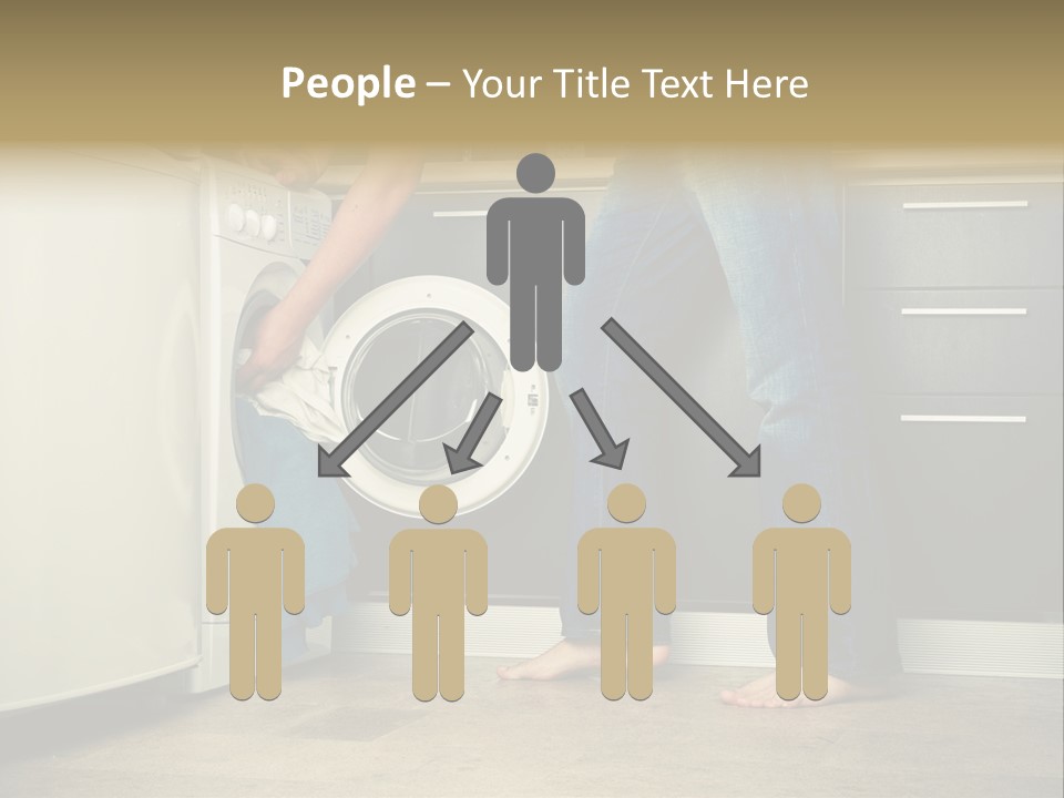 Concept Man Putting His Laundry Into The Washing Machine PowerPoint Template