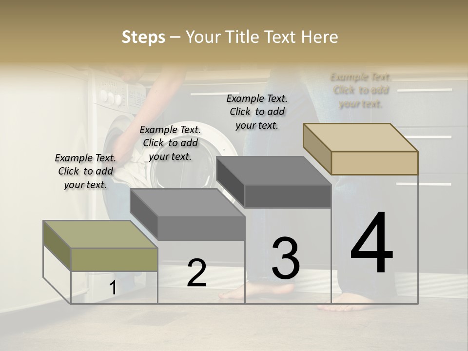 Concept Man Putting His Laundry Into The Washing Machine PowerPoint Template