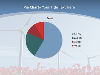 Wind Turbine On Red Poppy Field PowerPoint Template