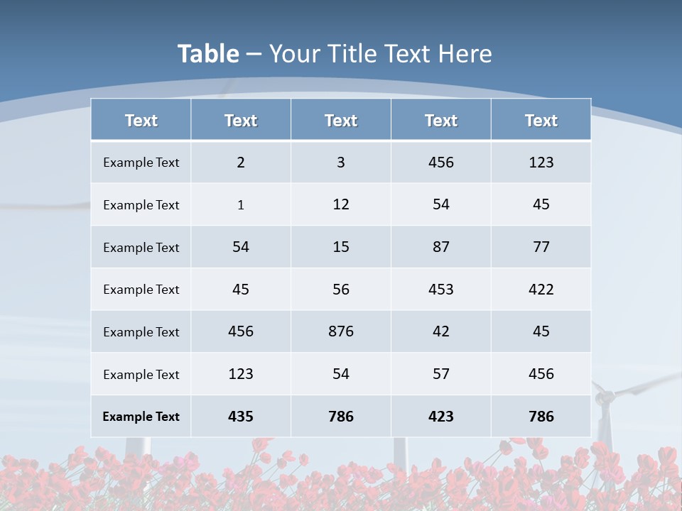 Wind Turbine On Red Poppy Field PowerPoint Template