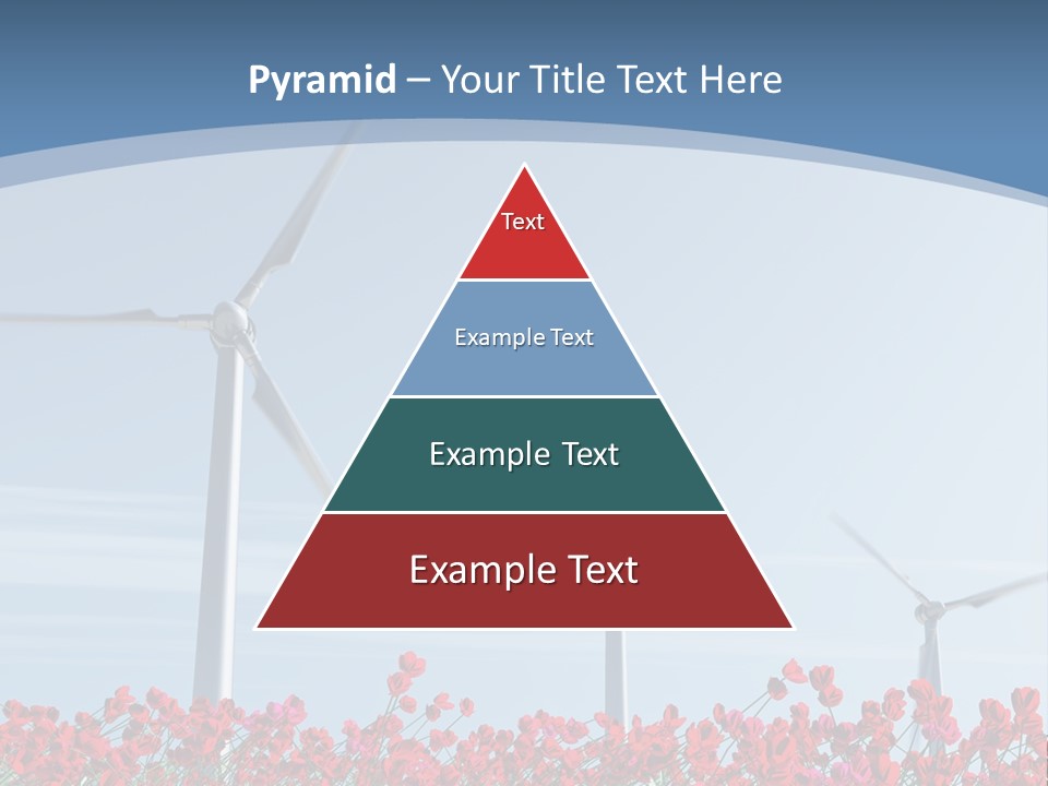 Wind Turbine On Red Poppy Field PowerPoint Template
