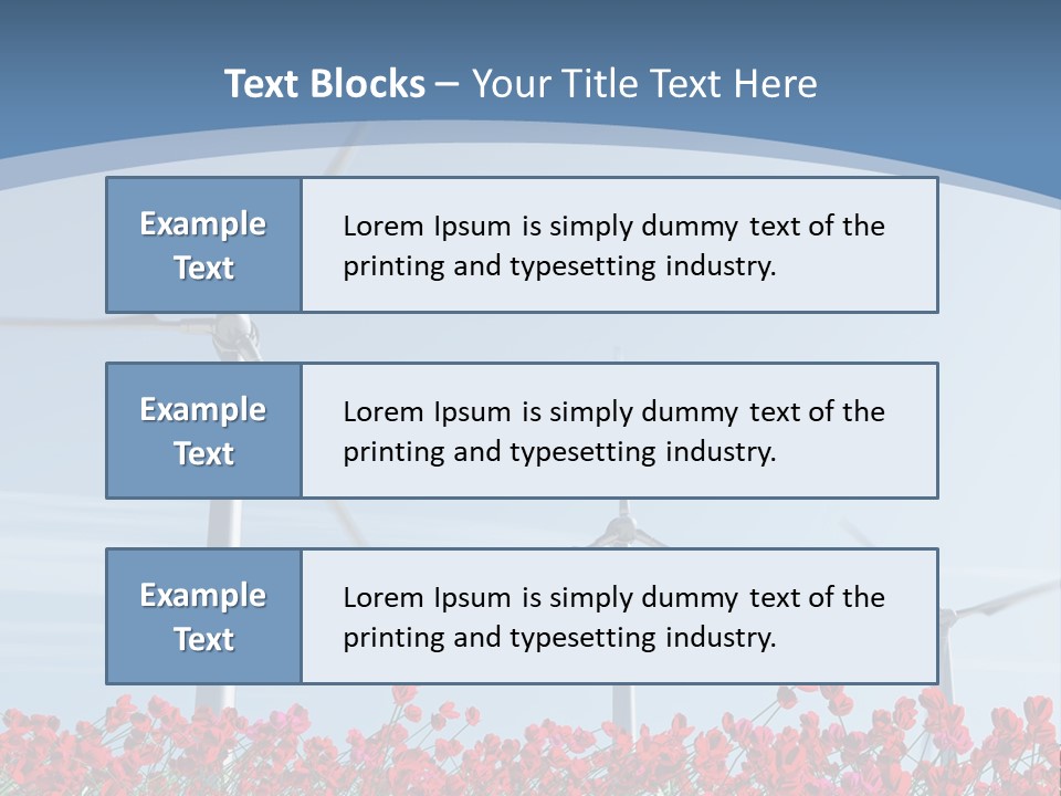 Wind Turbine On Red Poppy Field PowerPoint Template