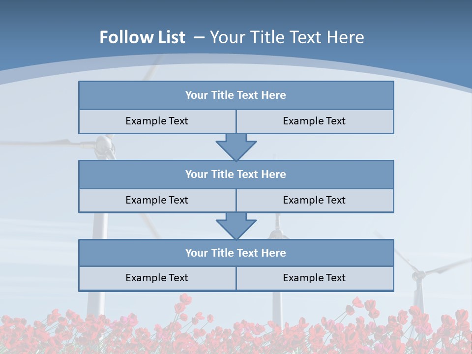 Wind Turbine On Red Poppy Field PowerPoint Template