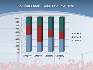 Wind Turbine On Red Poppy Field PowerPoint Template