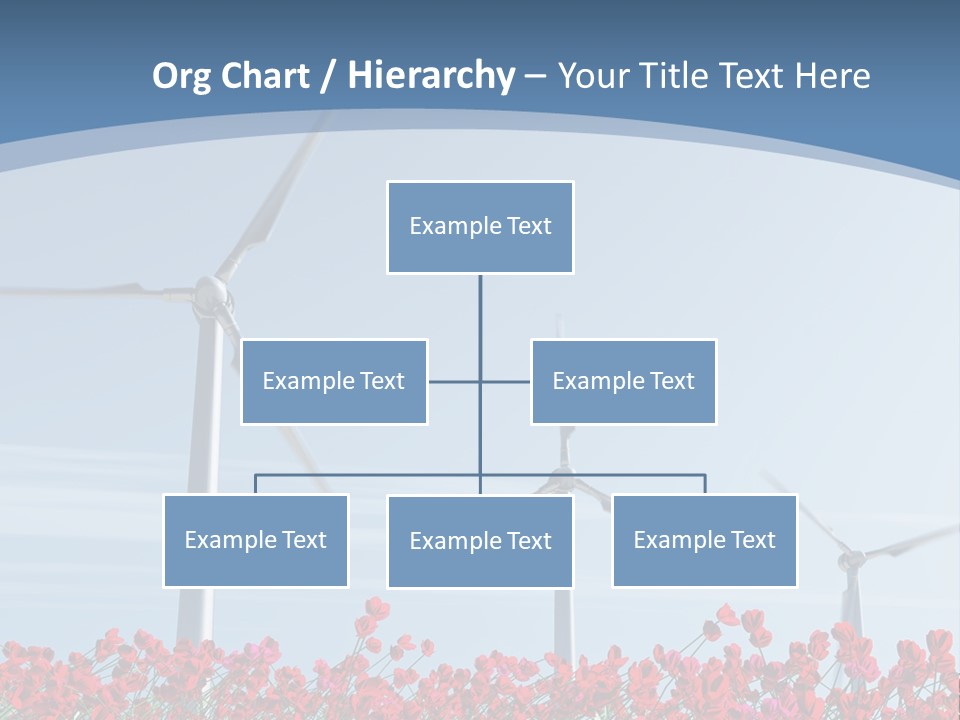 Wind Turbine On Red Poppy Field PowerPoint Template