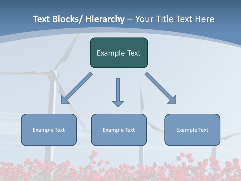 Wind Turbine On Red Poppy Field PowerPoint Template