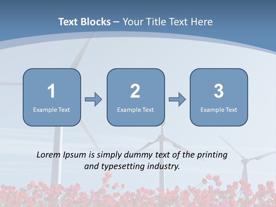 Wind Turbine On Red Poppy Field PowerPoint Template