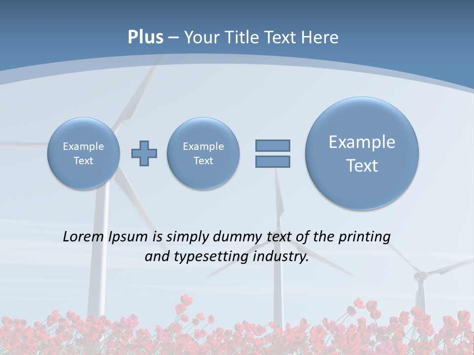 Wind Turbine On Red Poppy Field PowerPoint Template