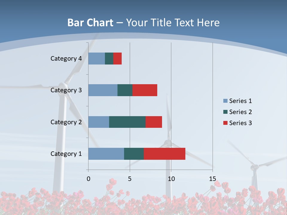 Wind Turbine On Red Poppy Field PowerPoint Template