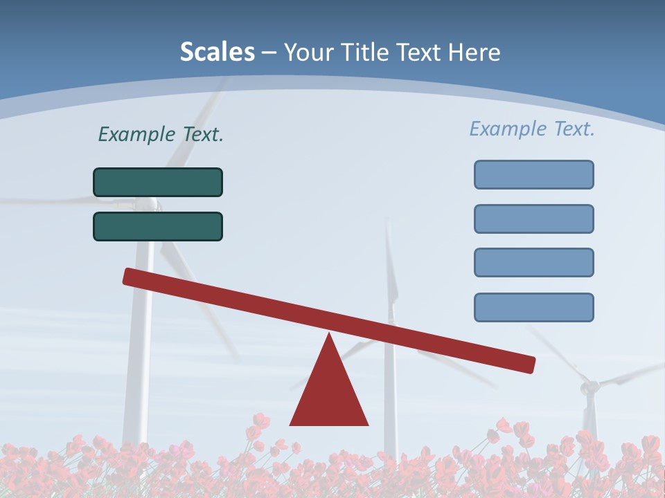 Wind Turbine On Red Poppy Field PowerPoint Template