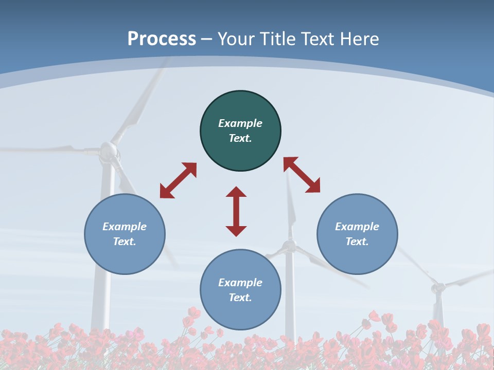 Wind Turbine On Red Poppy Field PowerPoint Template