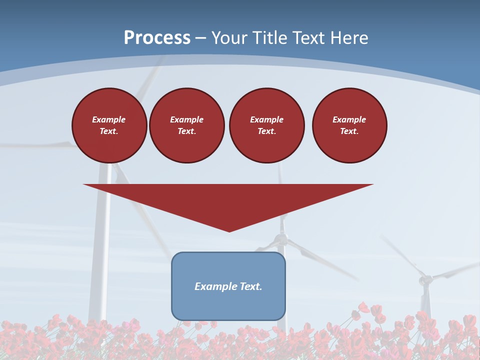Wind Turbine On Red Poppy Field PowerPoint Template