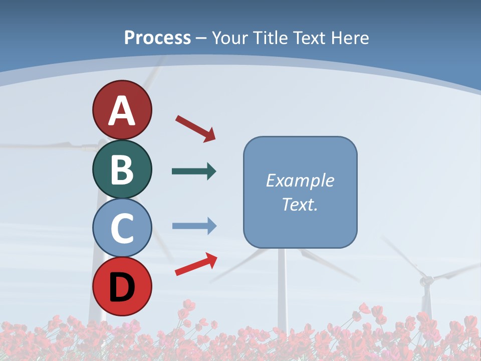 Wind Turbine On Red Poppy Field PowerPoint Template
