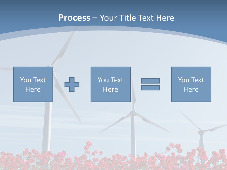 Wind Turbine On Red Poppy Field PowerPoint Template