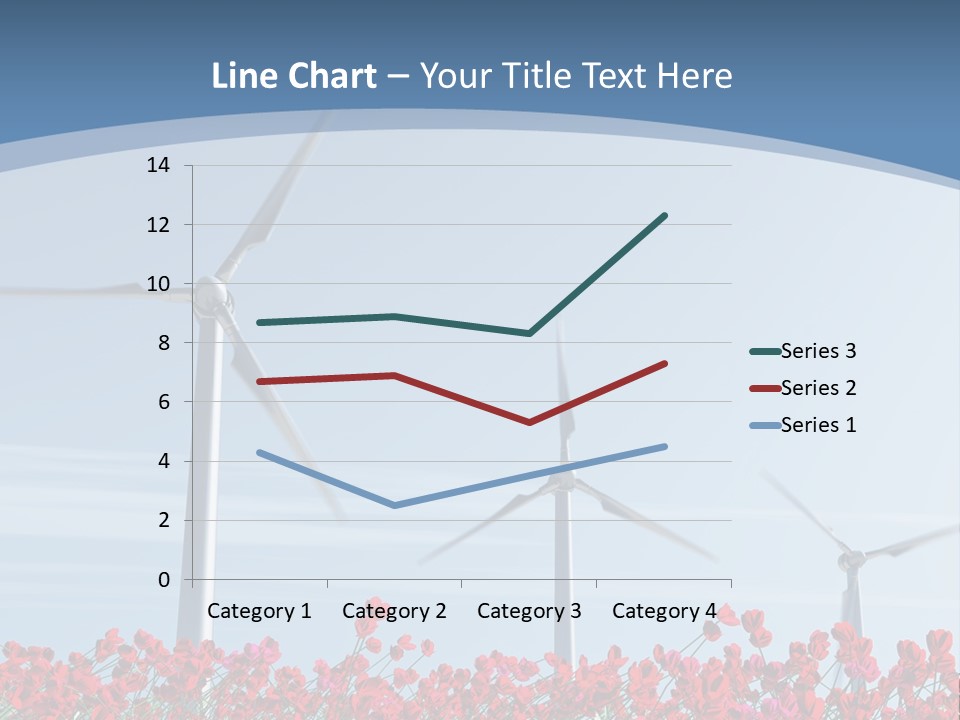 Wind Turbine On Red Poppy Field PowerPoint Template