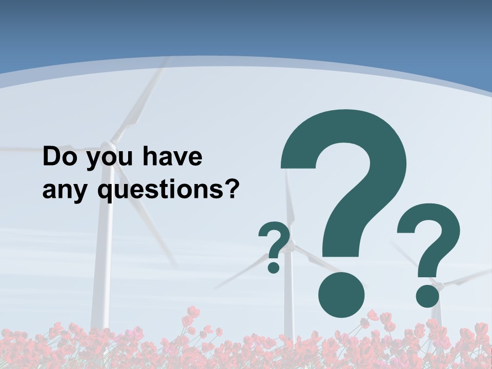 Wind Turbine On Red Poppy Field PowerPoint Template