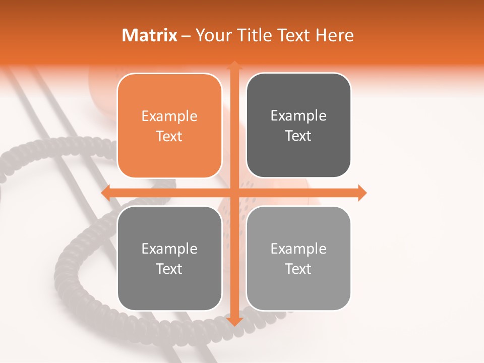 Telephone Receiver And Cord, Isolated On White Background PowerPoint Template