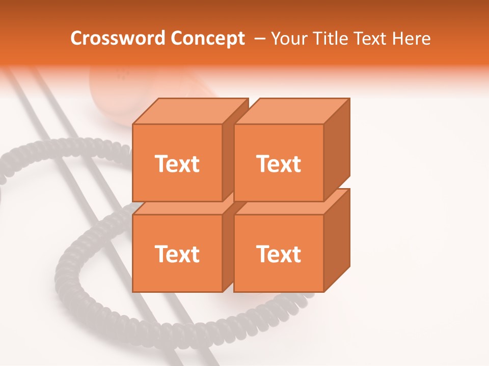 Telephone Receiver And Cord, Isolated On White Background PowerPoint Template