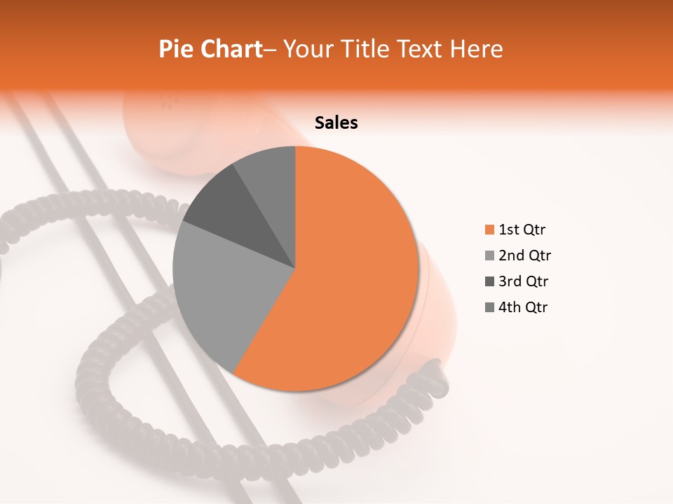 Telephone Receiver And Cord, Isolated On White Background PowerPoint Template