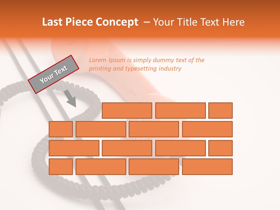 Telephone Receiver And Cord, Isolated On White Background PowerPoint Template