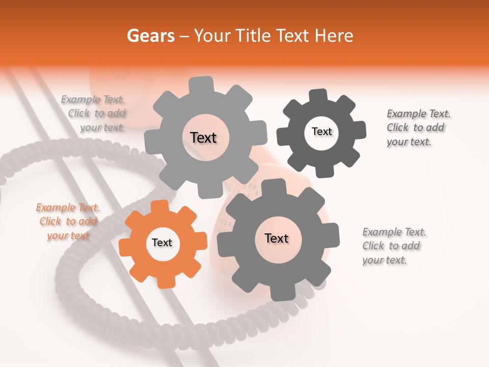 Telephone Receiver And Cord, Isolated On White Background PowerPoint Template