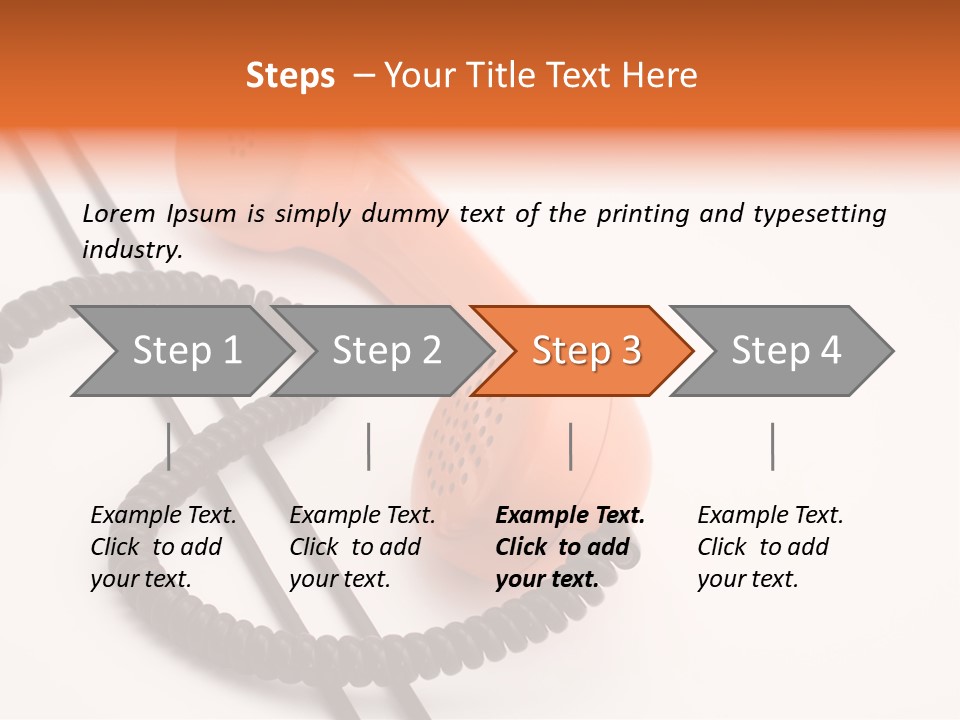 Telephone Receiver And Cord, Isolated On White Background PowerPoint Template