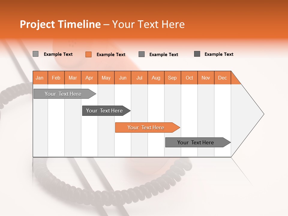 Telephone Receiver And Cord, Isolated On White Background PowerPoint Template