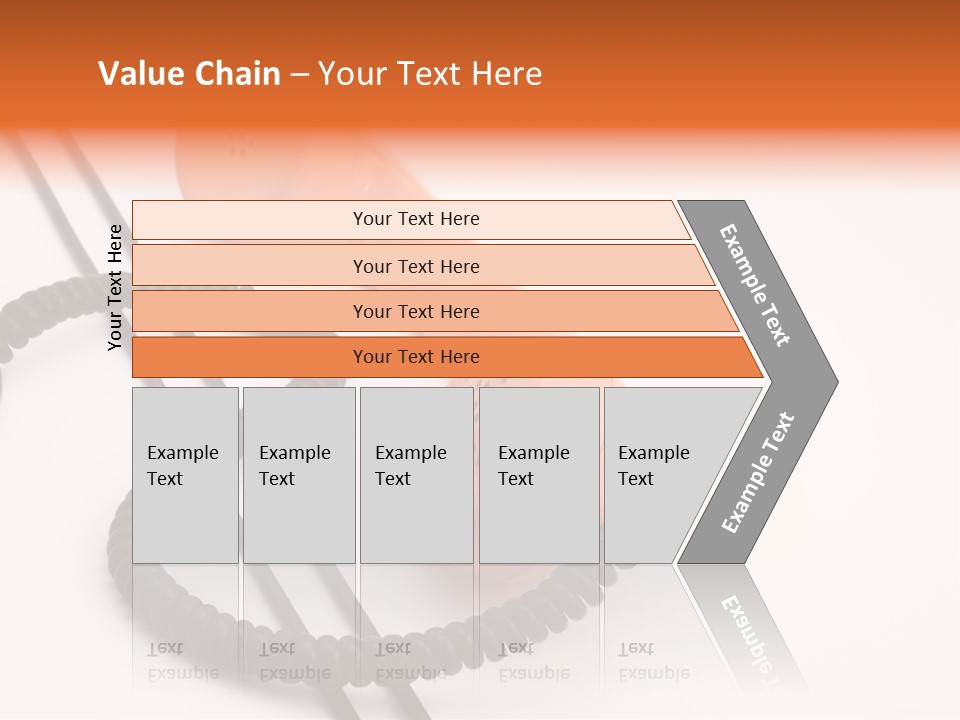 Telephone Receiver And Cord, Isolated On White Background PowerPoint Template