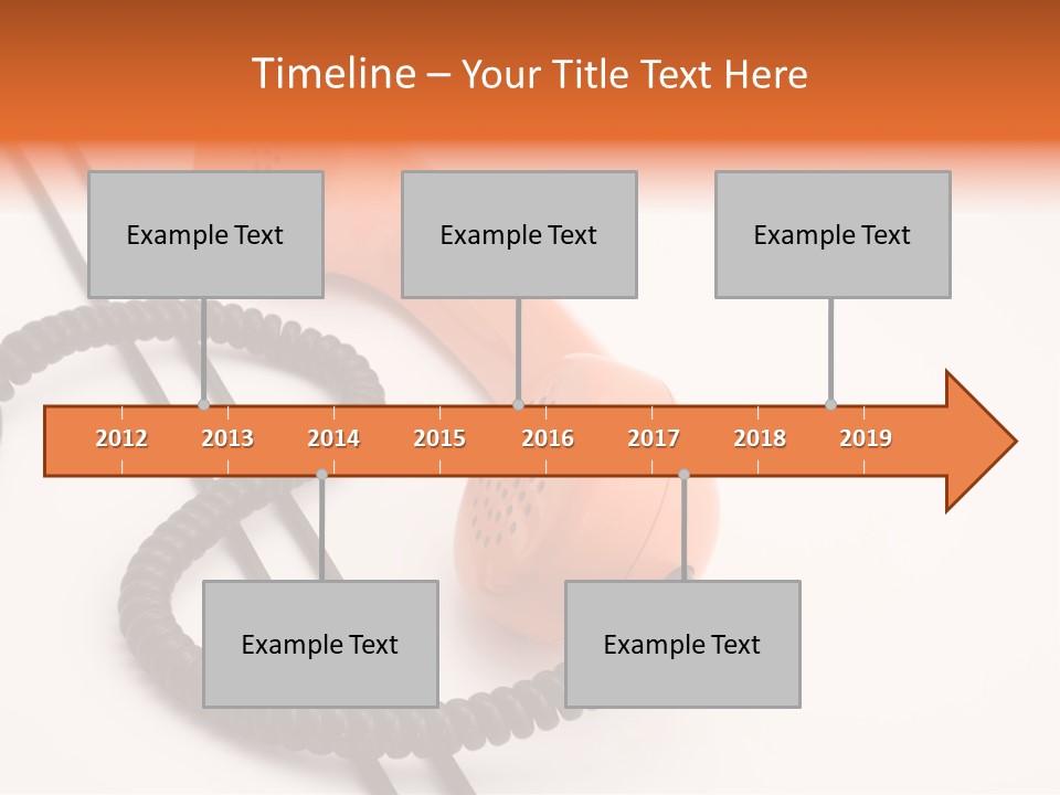 Telephone Receiver And Cord, Isolated On White Background PowerPoint Template
