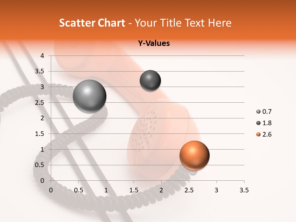 Telephone Receiver And Cord, Isolated On White Background PowerPoint Template