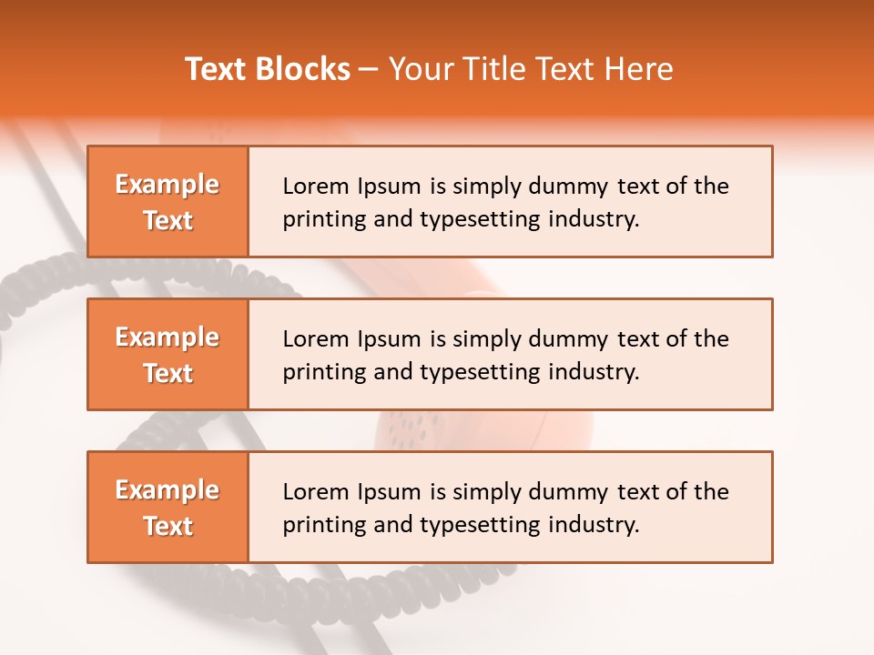 Telephone Receiver And Cord, Isolated On White Background PowerPoint Template