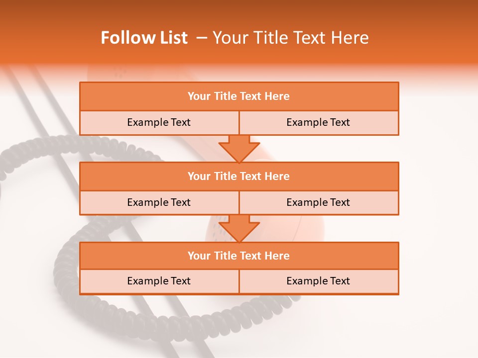 Telephone Receiver And Cord, Isolated On White Background PowerPoint Template