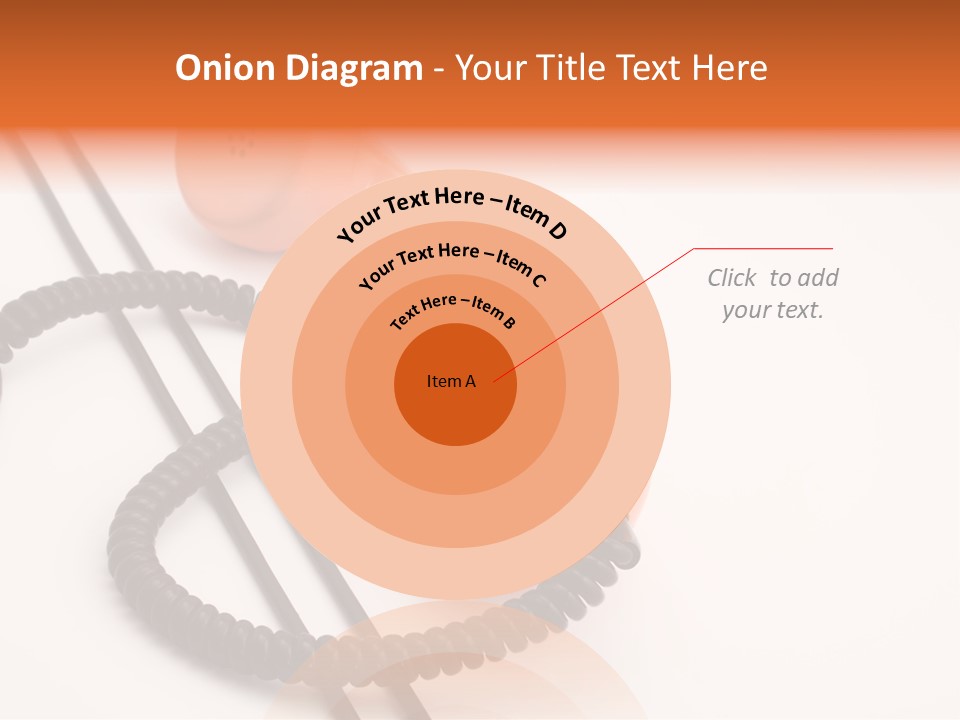 Telephone Receiver And Cord, Isolated On White Background PowerPoint Template