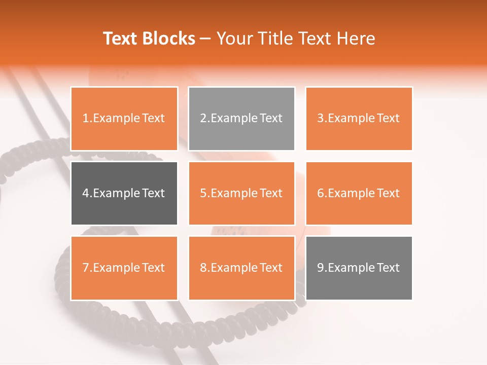 Telephone Receiver And Cord, Isolated On White Background PowerPoint Template