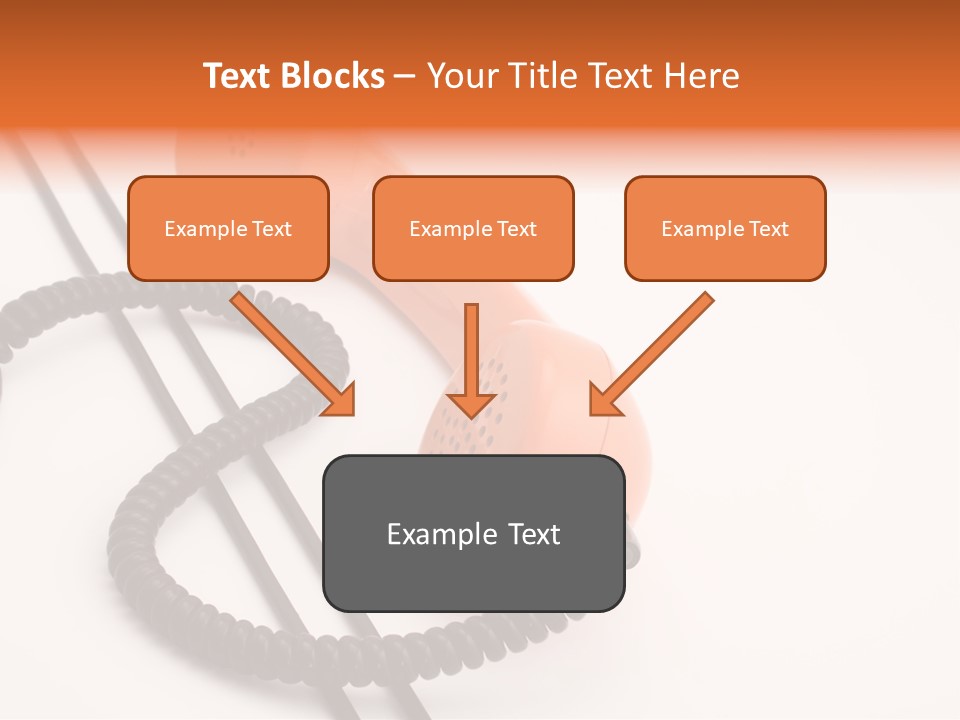 Telephone Receiver And Cord, Isolated On White Background PowerPoint Template