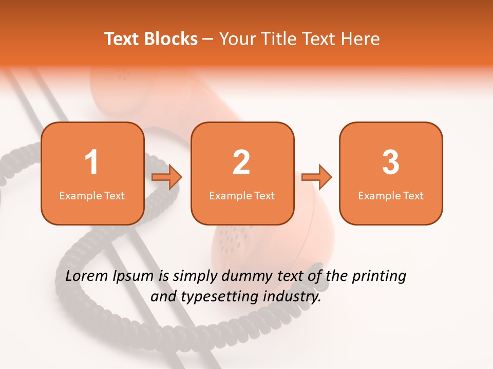 Telephone Receiver And Cord, Isolated On White Background PowerPoint Template