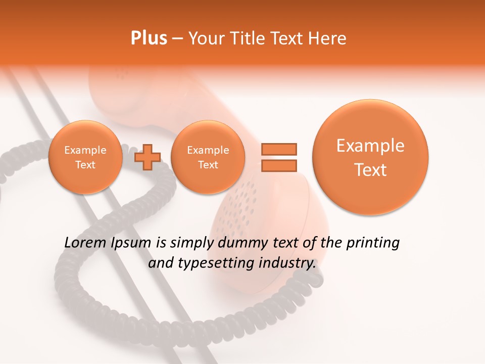 Telephone Receiver And Cord, Isolated On White Background PowerPoint Template