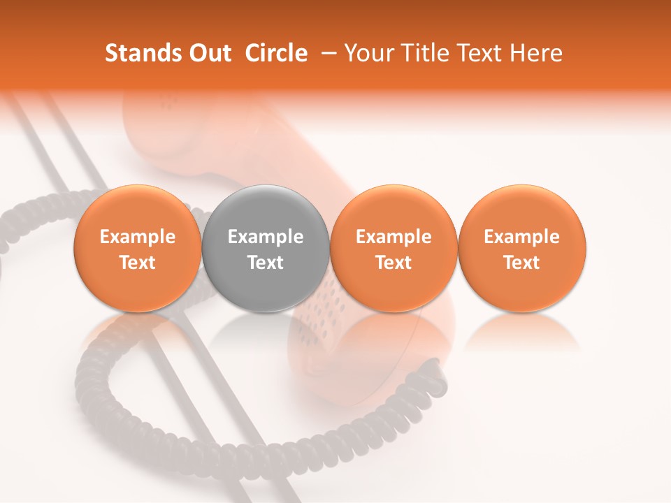 Telephone Receiver And Cord, Isolated On White Background PowerPoint Template