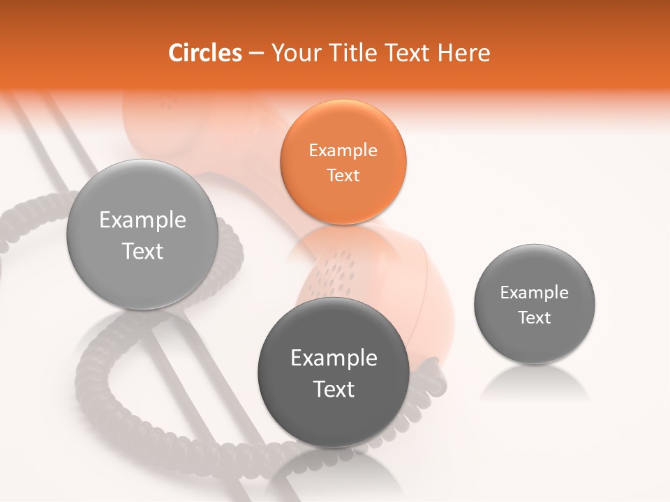 Telephone Receiver And Cord, Isolated On White Background PowerPoint Template