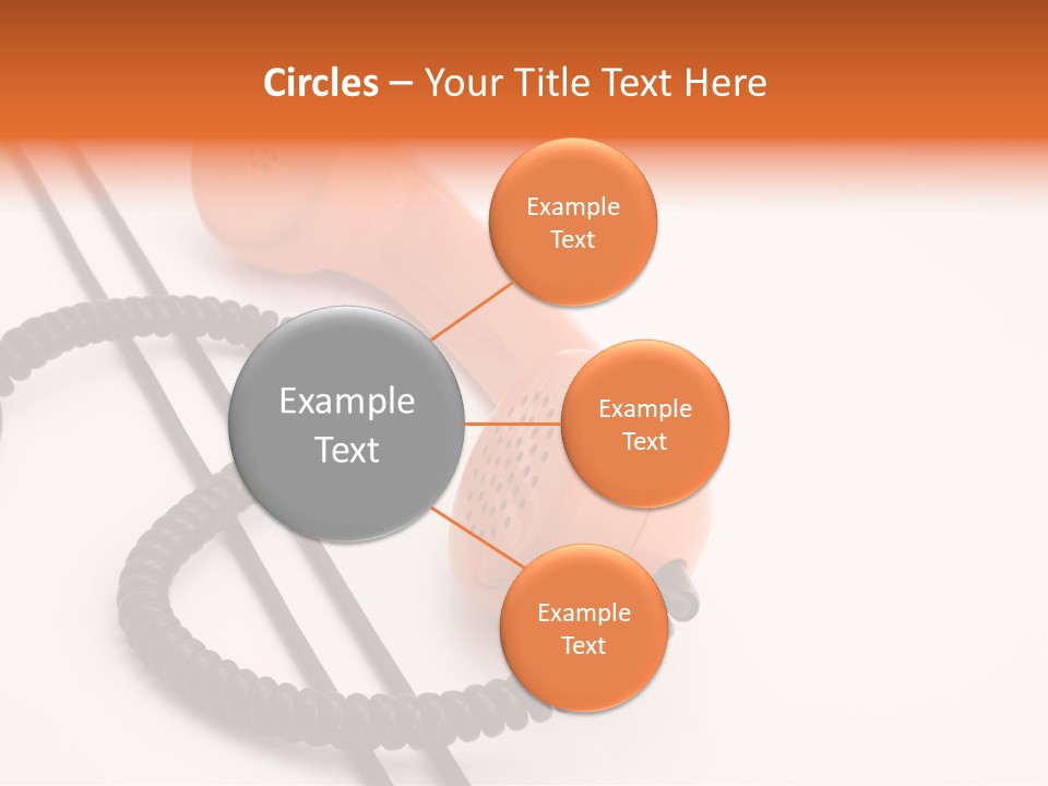 Telephone Receiver And Cord, Isolated On White Background PowerPoint Template