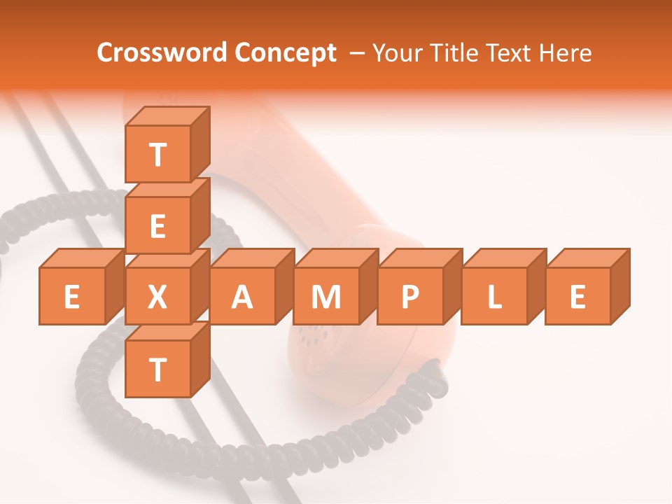 Telephone Receiver And Cord, Isolated On White Background PowerPoint Template