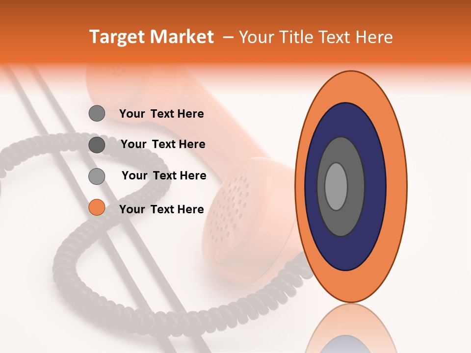 Telephone Receiver And Cord, Isolated On White Background PowerPoint Template